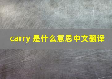 carry 是什么意思中文翻译